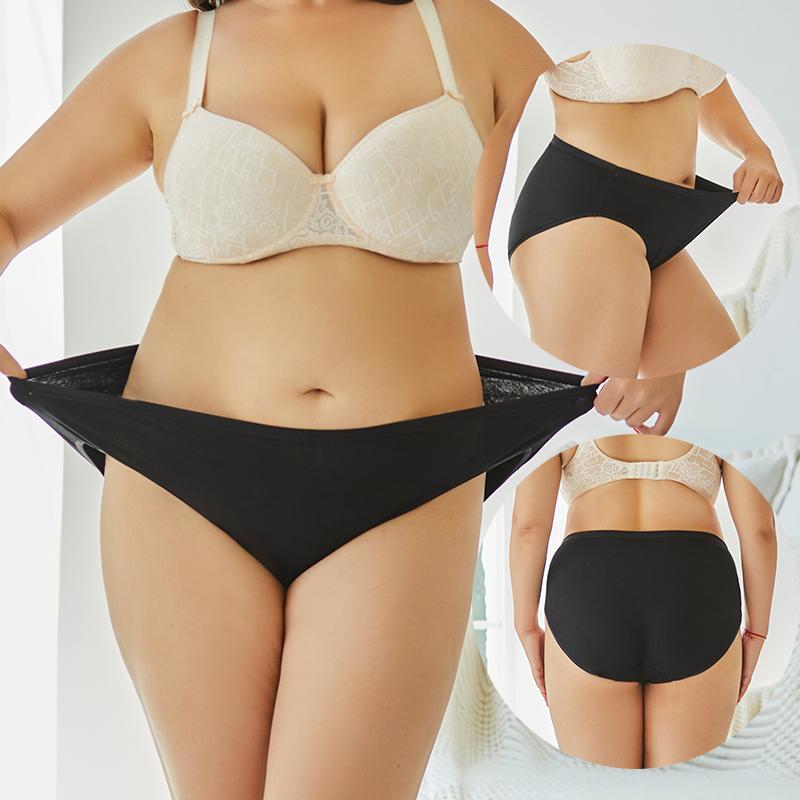 FINETOO XL-5XL Ladies Sexy Cotton Panties High-waist Seamless Underwear Briefs Transparent Women Cotton Health Knickers Lingerie