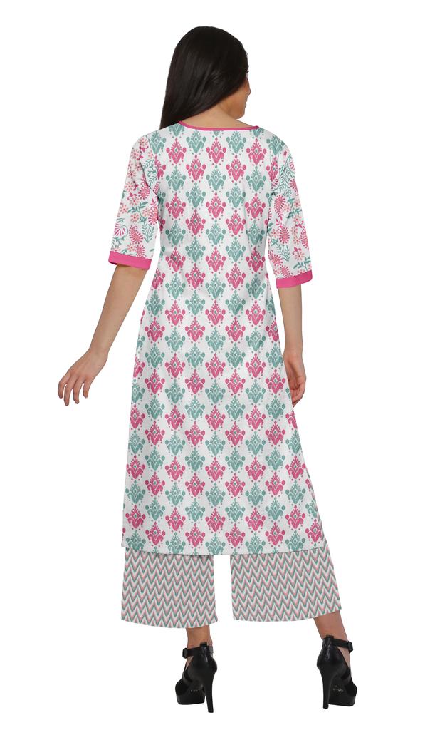 Moomaya Printed Indian Palazzo Set Viscose Santoon Women Ethnic Wear Plus