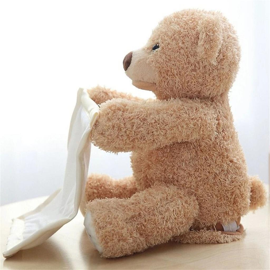 Bear Plush Interactive Soft Toy Hide And Seek Talking Electric Handkerchief  Bear Doll Kids For Gift
