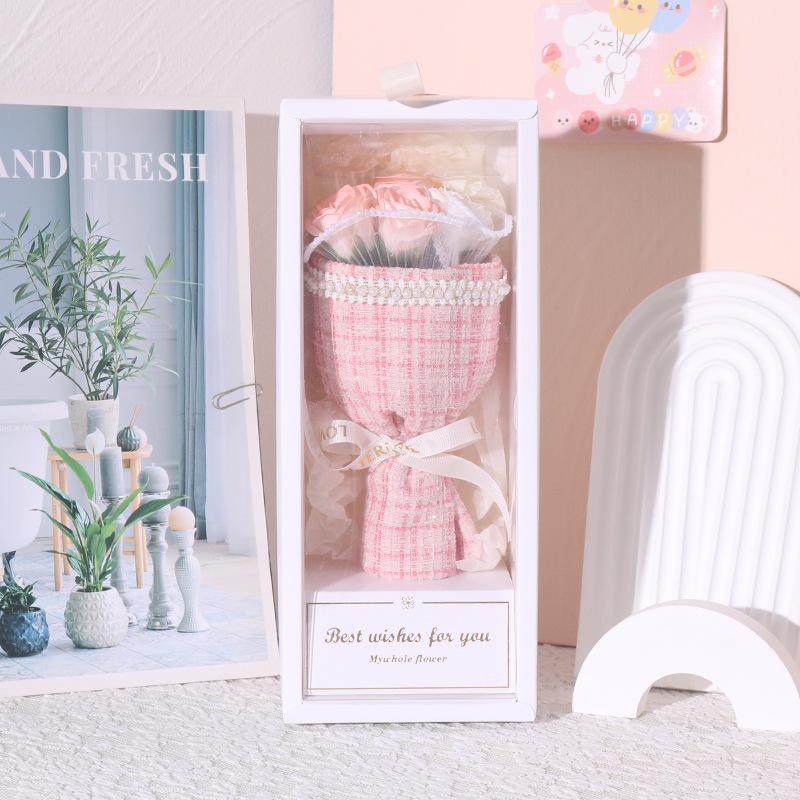 Креативный подарок на День святого Валентина Qixi Маленький ароматный букет роз Подарочная коробка Мыло Цветок Выпускной Подарок на день рождения для девушки