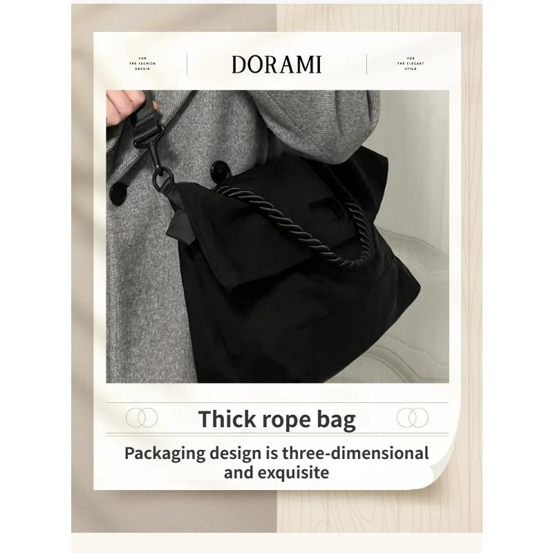 Large Capacity Tote Bag, Thick Rope Bag, Messenger Bag, Versatile Commuting Fashion One Shoulder Crossbody Bag Women's Bag