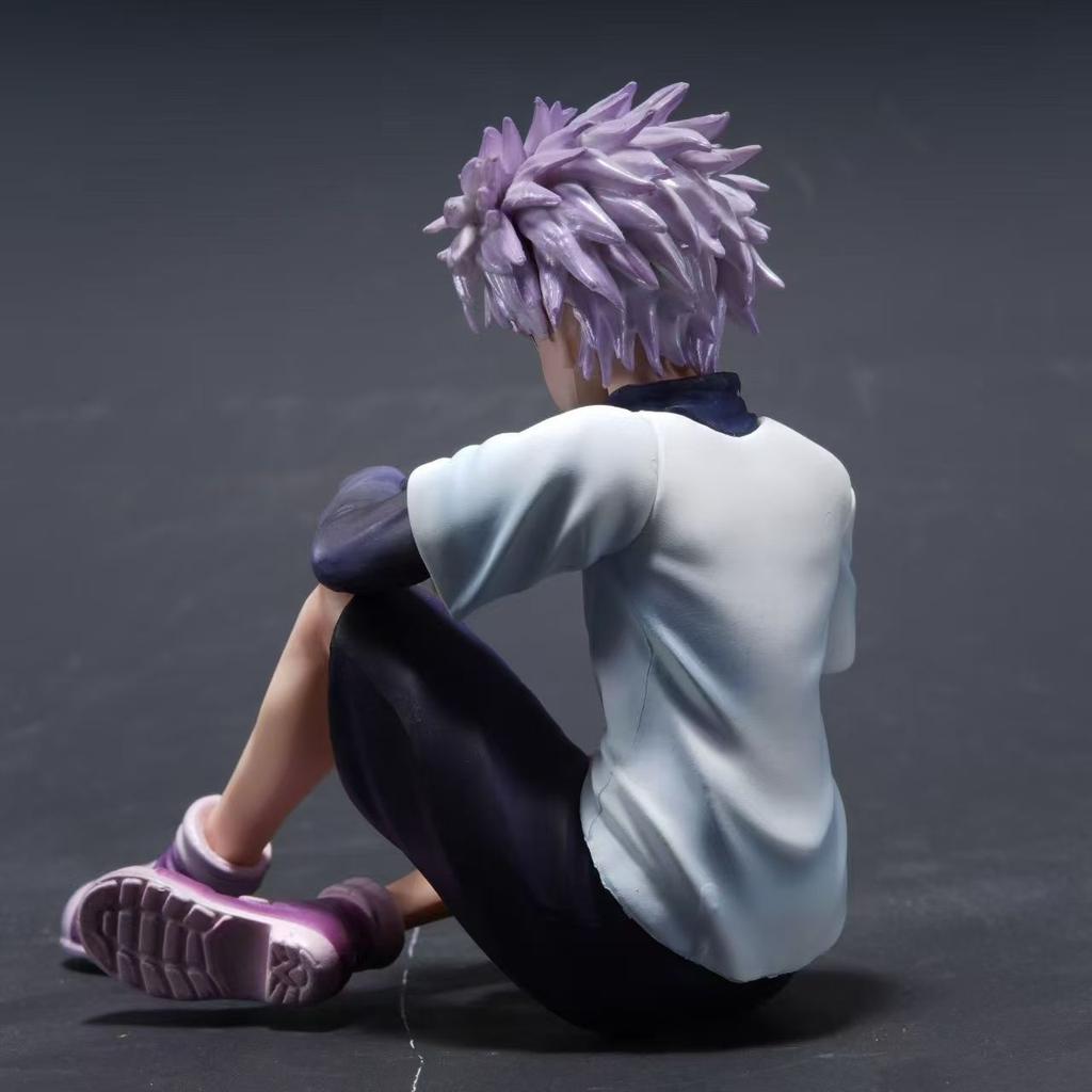 Мультяшная фигурка-модель из аниме Hunter x Hunter, сидячая поза, фигурка Killua Zoldyck, статуэтка Gon Freecss GK, настольная кукла, подарок