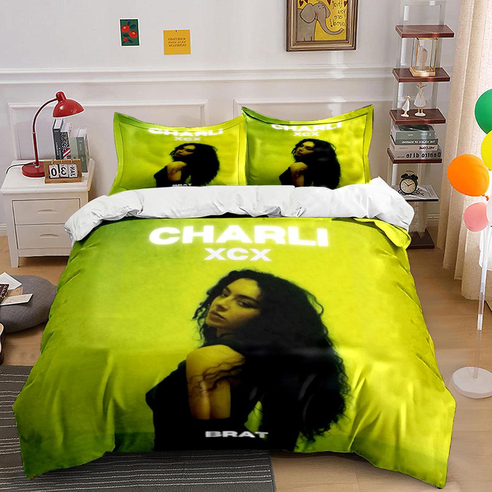 Charli XCX Portrait Bedding Set Bedding Duvet Cover Set Duvet Cover Pillowcases (1*Duvet Cover 2*Pillowcases, without duvet insert)