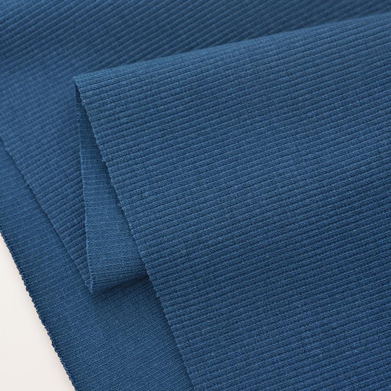 Хлопок Спандекс Рубчик Ткань Эластичный Трикотаж Манжета Пояс Штанина Рукава Толстовка Низ Футболка Топы Отделка рубчиком Джерси Трикотажная ткань в рубчик