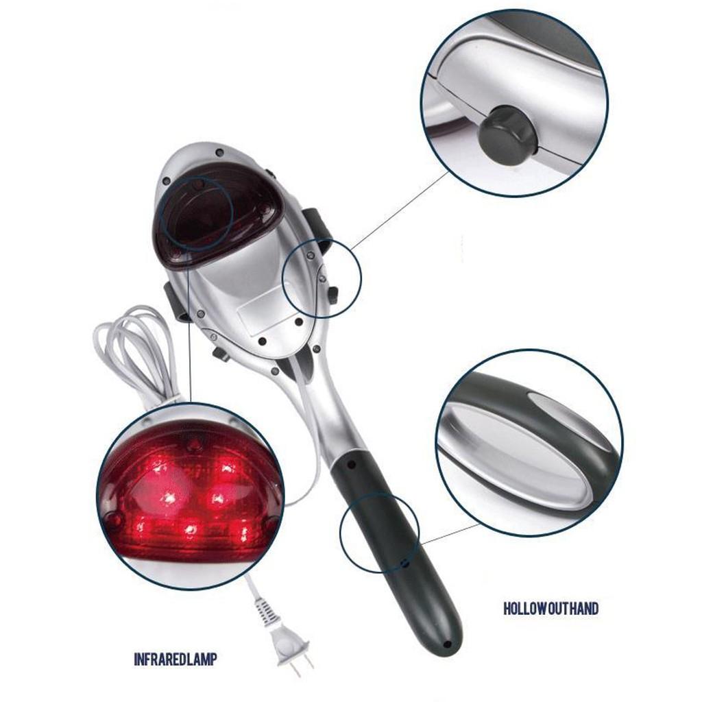 Электрический ручной массажер для тела, 22 Вт, палочка с подогревом, инфракрасная палочка для тела, шеи, спины, талии, массажер для шеи, массажер-молоток 16,15x4,33 дюйма