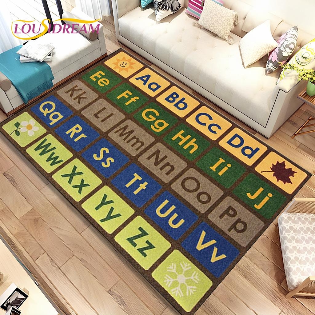 ABC мультфильм детская игровая комната алфавит детский коврик для раннего образования, ковер для гостиной, спальни, дивана, нескользящий коврик