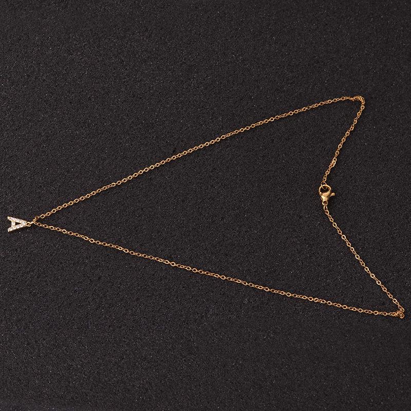 Европейское и американское простое ожерелье с циркониевой подвеской и 26 английскими буквами - креативные трансграничные украшения для женщин
