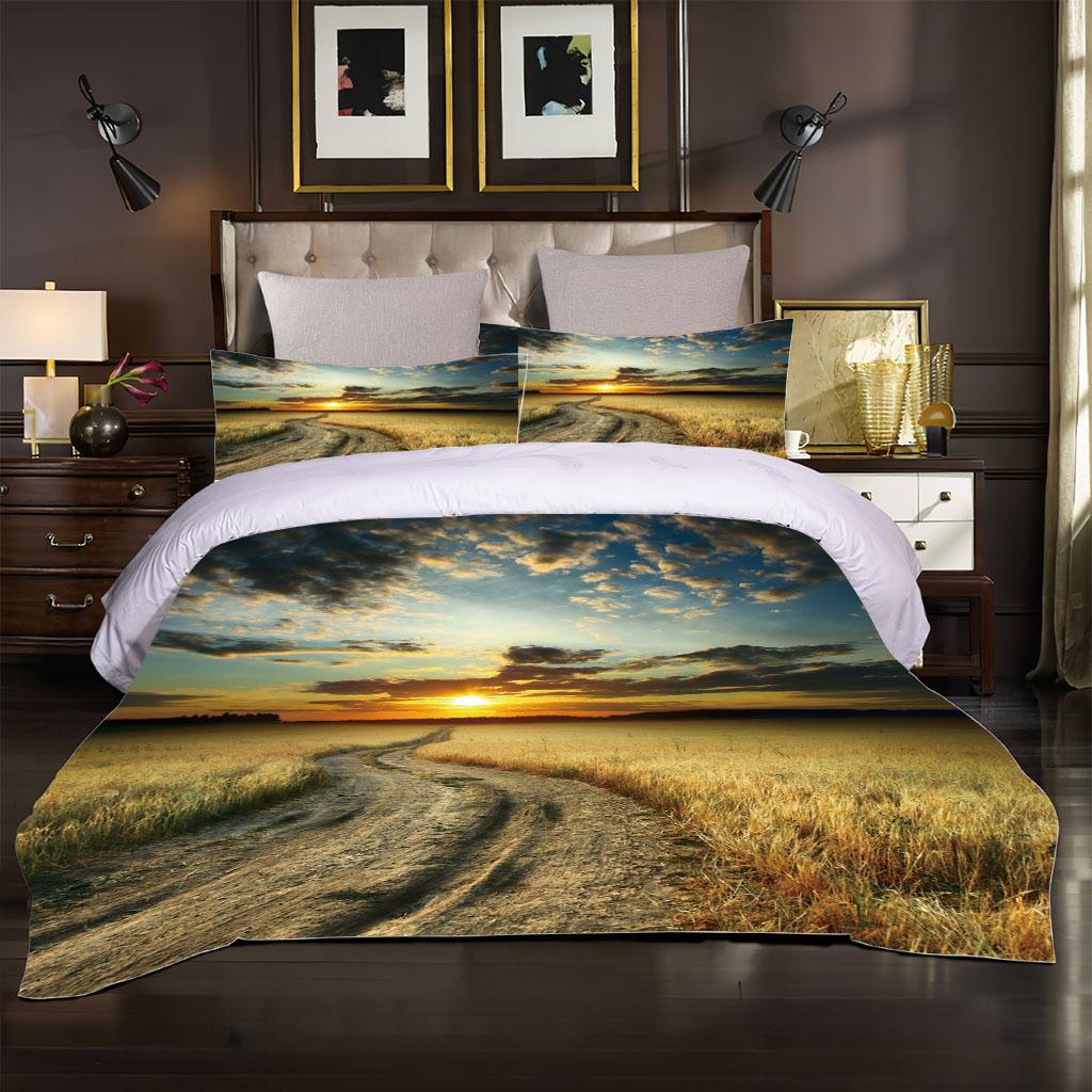 3D Golden Wheat Field Landscape Duvet Cover Collection Single Twin Double Queen King Size With Bed Linen Collection Quilt Cover Pillowcase