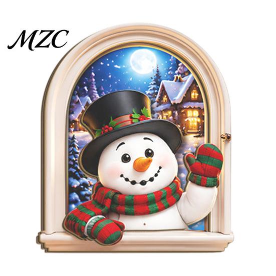 Christmas Magnetic Wooden Window Frame Arch Fridge Magnet Set, Holiday Gift for Home Decor Refrigerator Metal Surface, Festive Natural Wood Accents