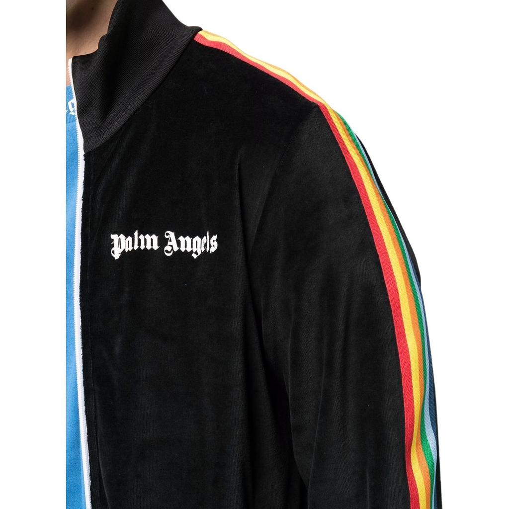 Куртка спортивная Palm Angels PA Rainbow Chenille черная мужская верхняя одежда PMBD001F21FAB0081001