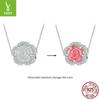 Uv Color-Changing Rose Flower Diy Beads, Elegant And Advanced S925 Silver Beads Loose Beads