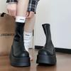Европейские и американские Spice Girls Маленькие ботильоны на платформе, увеличивающие рост, Женские 2025 Лето Новая мода Универсальные эластичные облегающие ботинки