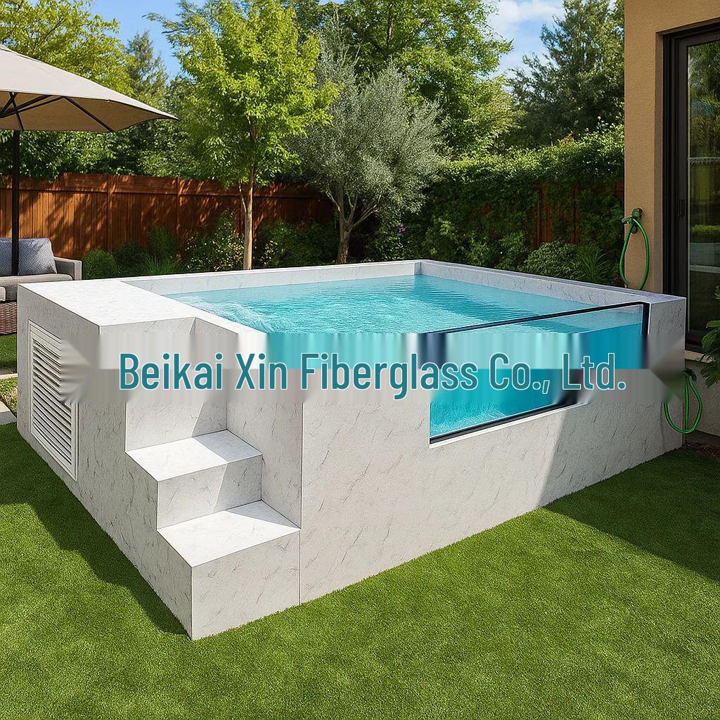 Compact Fiberglass Above Ground Outdoor Pool for Home & Garden Spa Use