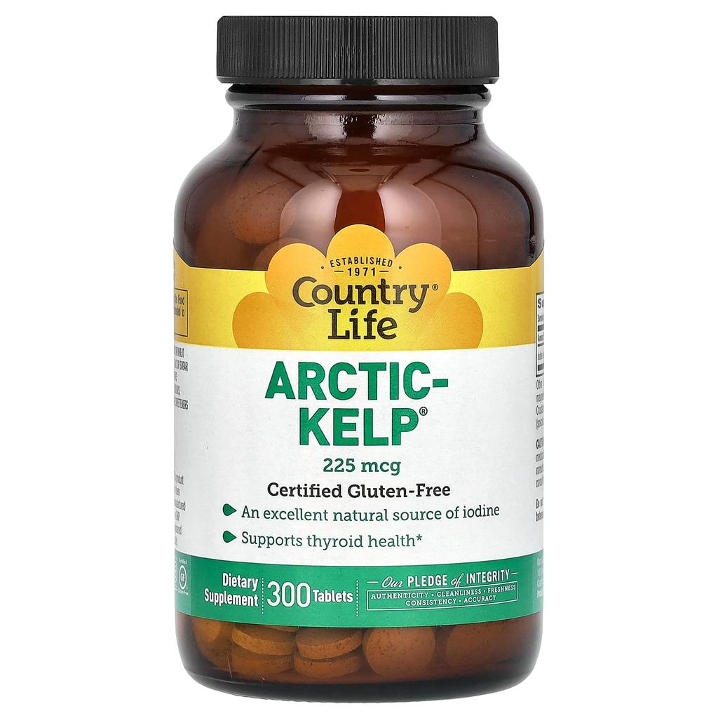 Country Life, Arctic-Kelp, 225 мкг, 300 таблеток