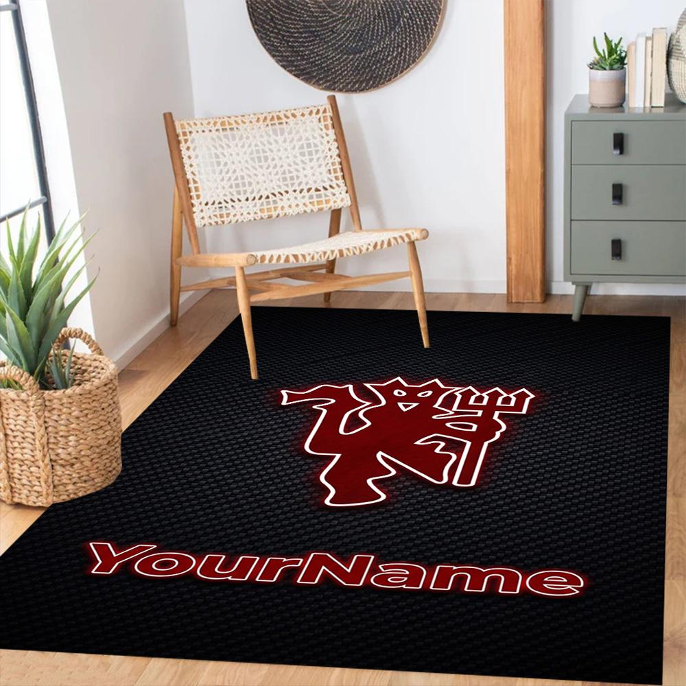 Manchester Customizable Name Area Rug Design for Entryway Living Rooms Study room Bedrooms Anti-slip Rug Office home decor Wedding Party Gift