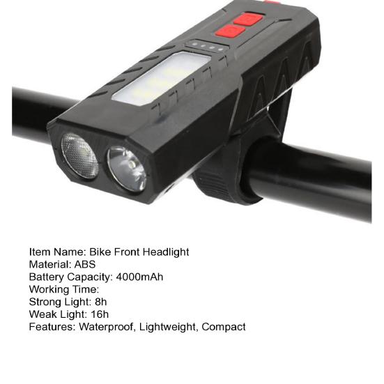 Bike Headlight High Brightness Waterproof Rechargeable Compact Size Multiple Lighting Modes USB Charging Bicycle Front Headlight Bicycle Light