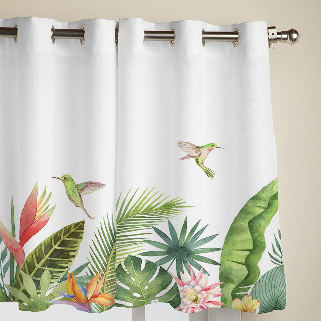 Ins Style Тропические растения Пальмовые листья Шторы для спальни Гостиная Оконные шторы Украшение жалюзи Кухонный декор Шторы