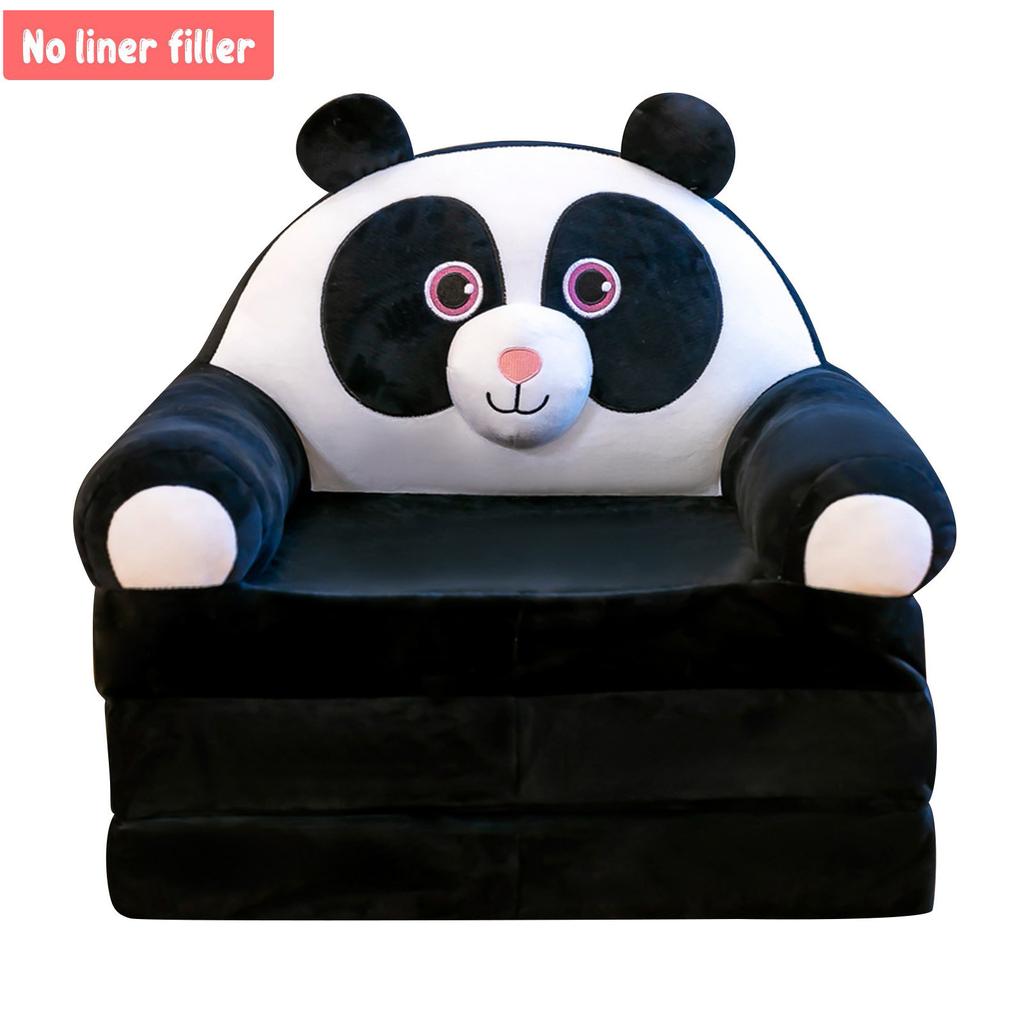 Plush Foldable Kids Sofa Cover  2 In 1 Foldable Children Sofa Cute Cartoon Lazy Sofa  Pillowcase Without Liner Filler