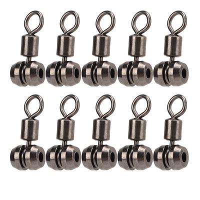 10pcs T Turn Fishing Connectors 3 Size Triple Swivel Durable Fishing Swivels Saltwater Fishing