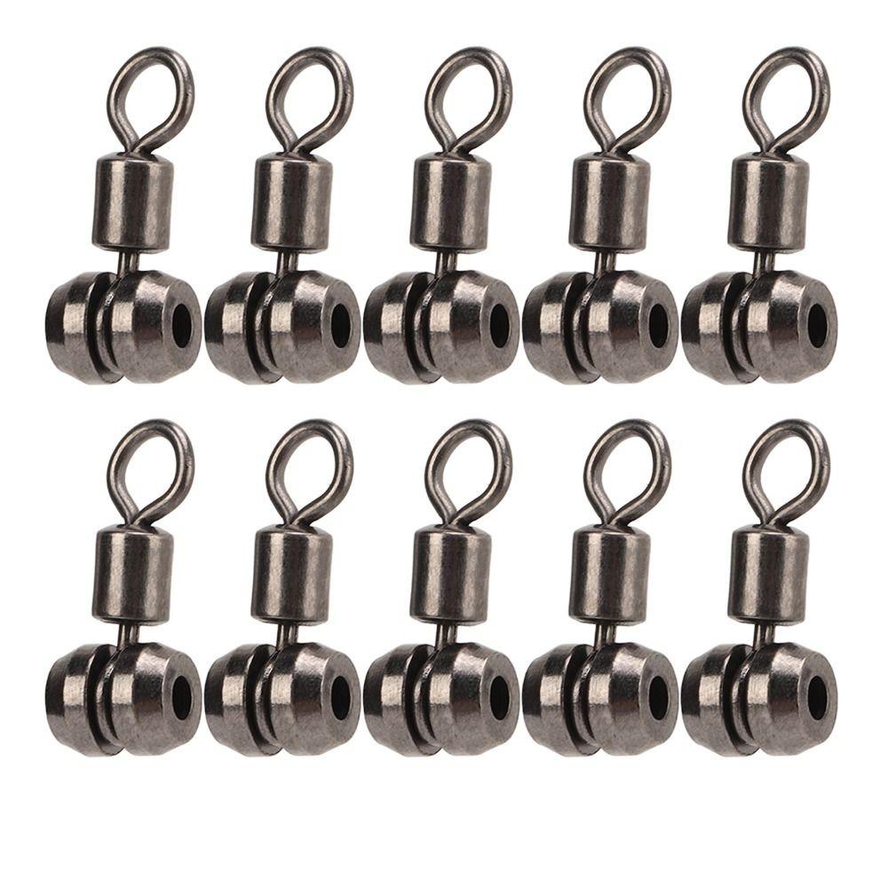 10pcs T Turn Fishing Connectors Mental Fishing Rolling Swivel Triple Swivel Cross Line Fishing