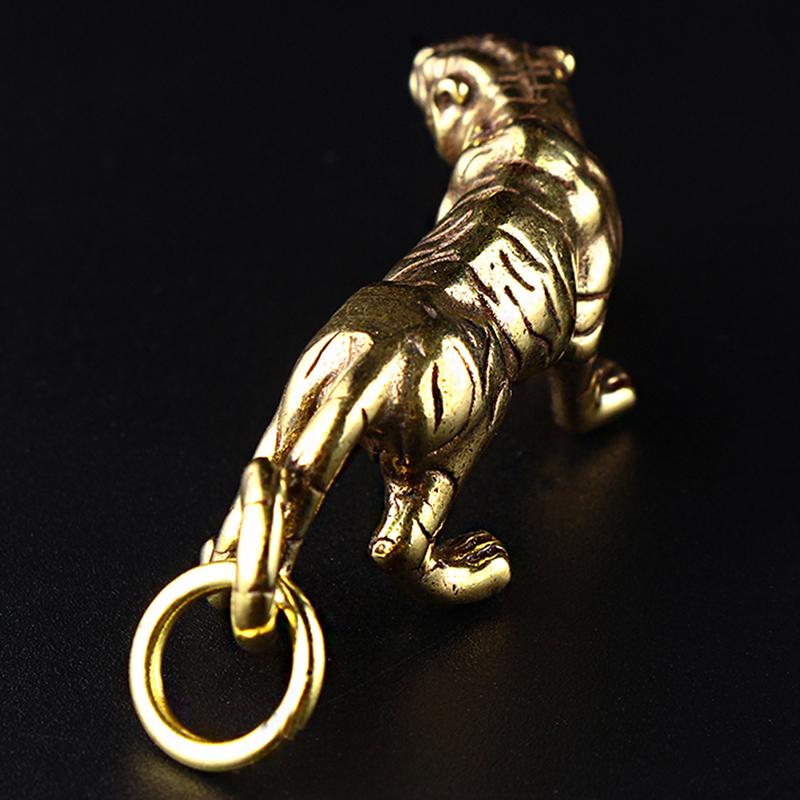 Antique Copper Tiger King Figurines Home Decor Accessories Vintage Brass Animal Mountain Ornaments Desk Decorations