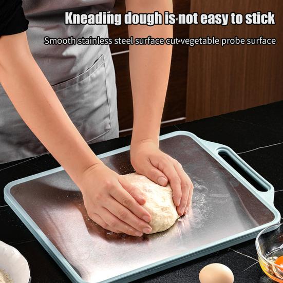 Разделочная доска из нержавеющей стали, двухсторонняя, большая, противоскользящая, разделочная доска для приготовления пищи