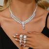 Именитый Роскошный Свадебный Набор Цепочка Циркон Набор Украшение Свадебное Платье Тост Платье Вечеринка Ожерелье Ювелирное Изделие Подарок