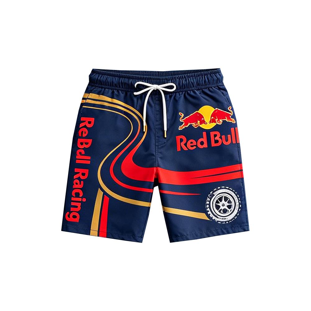 Мужские плавательные шорты F1 Red Bull Motorsport Летние Быстросохнущие Пляжные Board Shorts Повседневные Спортивные В гоночном стиле На шнурке Плавки