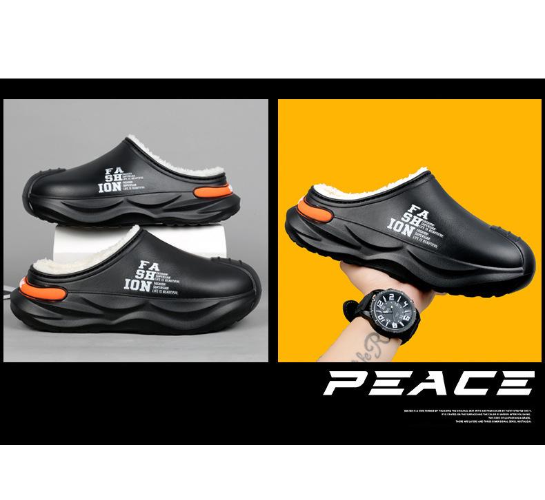 Зимние парные бархатные теплые мягкие хлопковые тапочки на подошве - Утепленные полутапочки для женщин, Послеродовой уход