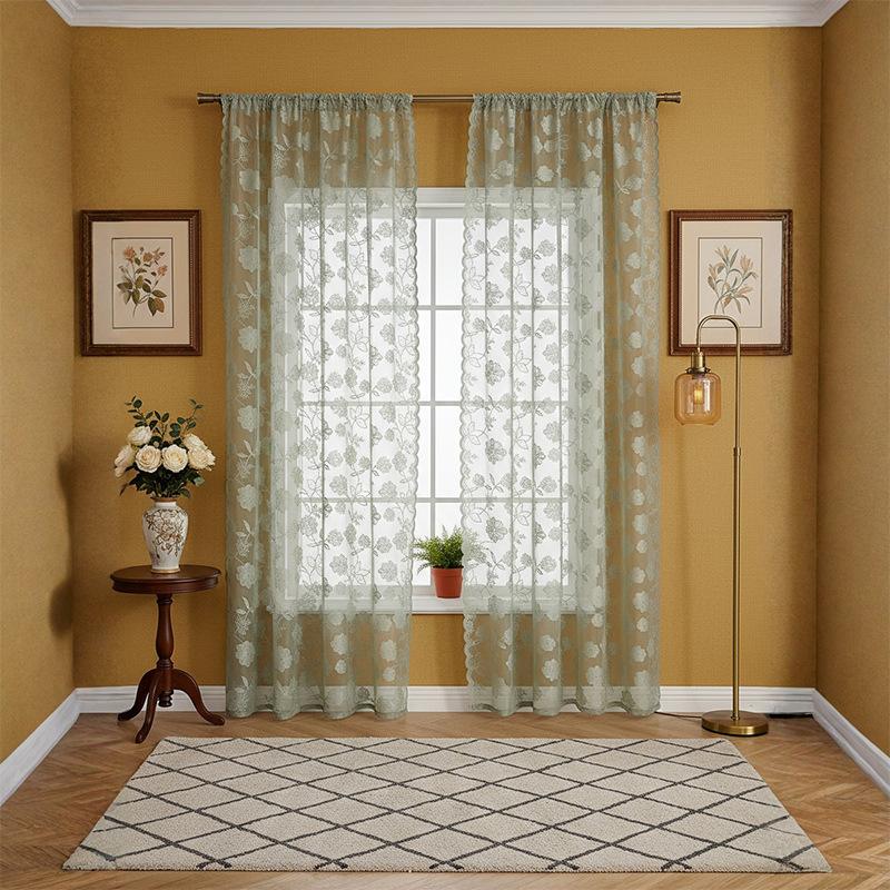 Французская корейская волна кружевная марлевая штора гостиная спальня балкон штора вышивка перегородка готовая штора
