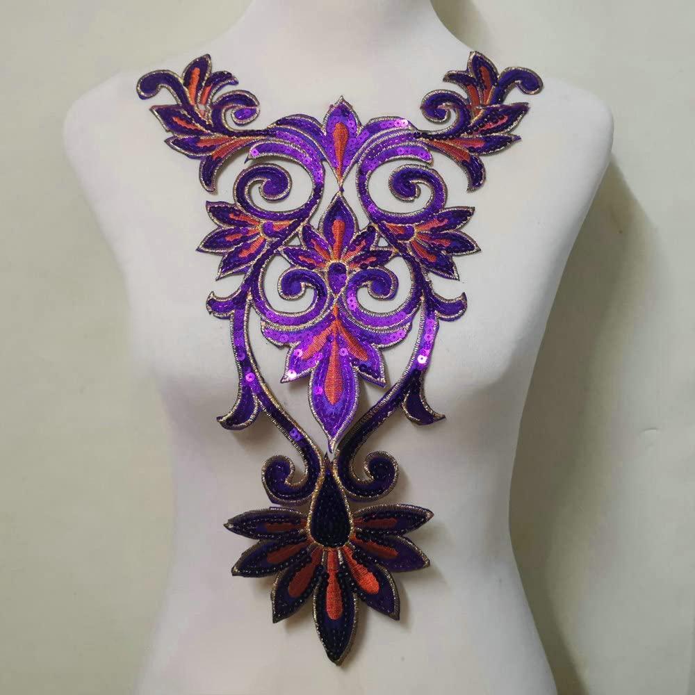 1 шт. Воротник с пайетками, вышитые нашивки, аппликация, нашивка для одежды, украшение