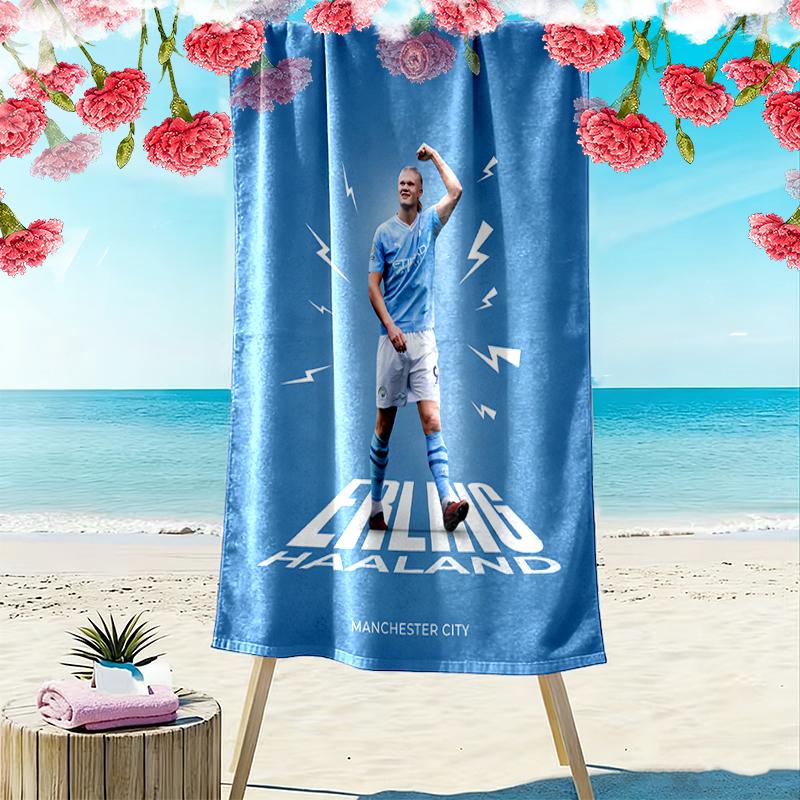 1pc Erling Haaland Beach Towel, Soft Beach Towel Suitable for Beach Swimming, Outdoor Camping and Traveling