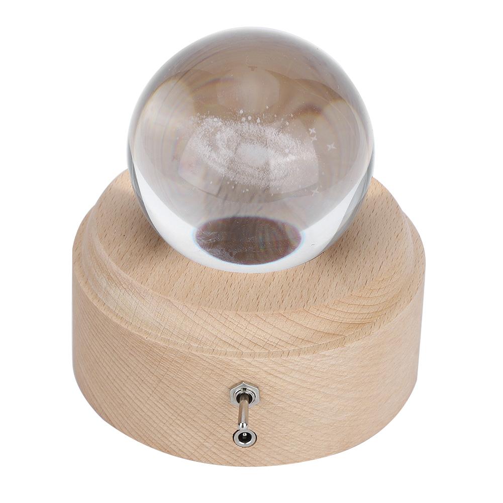 Прозрачный хрустальный шар вращающийся деревянный музыкальный ящик светодиодный ночник для девочек подарок на день рождения Рождество