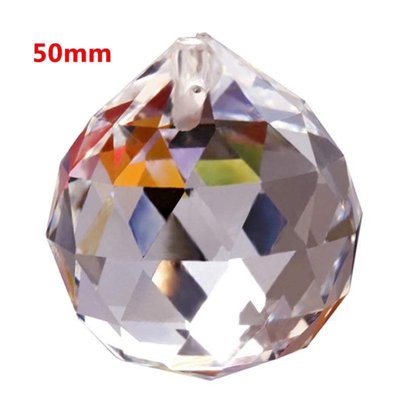 Шаровая серия, прозрачная подвесная призма, кристалл, 5 размеров, граненая, фэн-шуй, ловец солнца, ручная работа