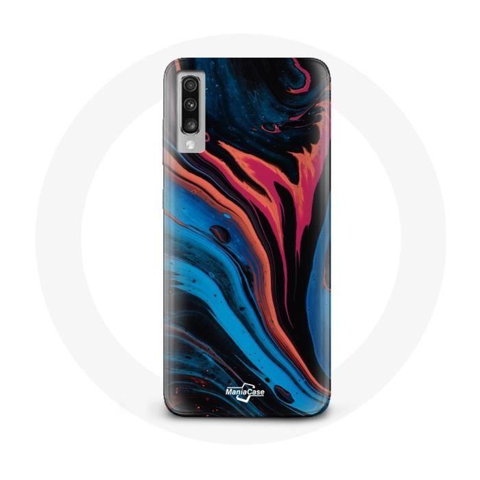 Чехол для Samsung Galaxy A70 Абстрактная текстура синий черный красный