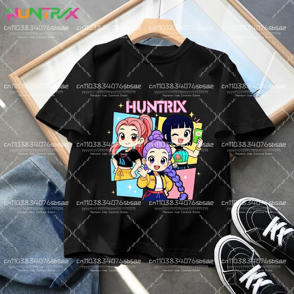 Children's Clothing KPop Demon Hunters Fashion Casual Tops O-Neck Short Sleeve Girls Boys K-Pop Demon Hunters Fans Gift T-shirt