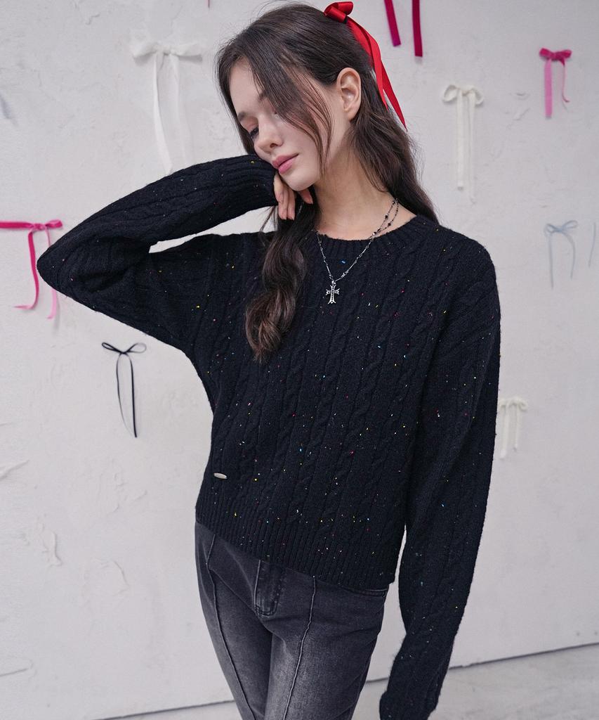 VIVACIOUS Ecru Round Twist Knit_4Colors