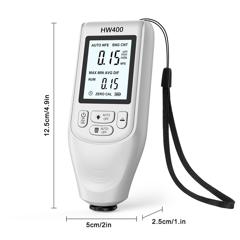 0-2000UM Digital Coating Tester Meter Resolution 1um FE/NFE Paint Measuring Meter Automotive Paint Meter Universal Coating Test
