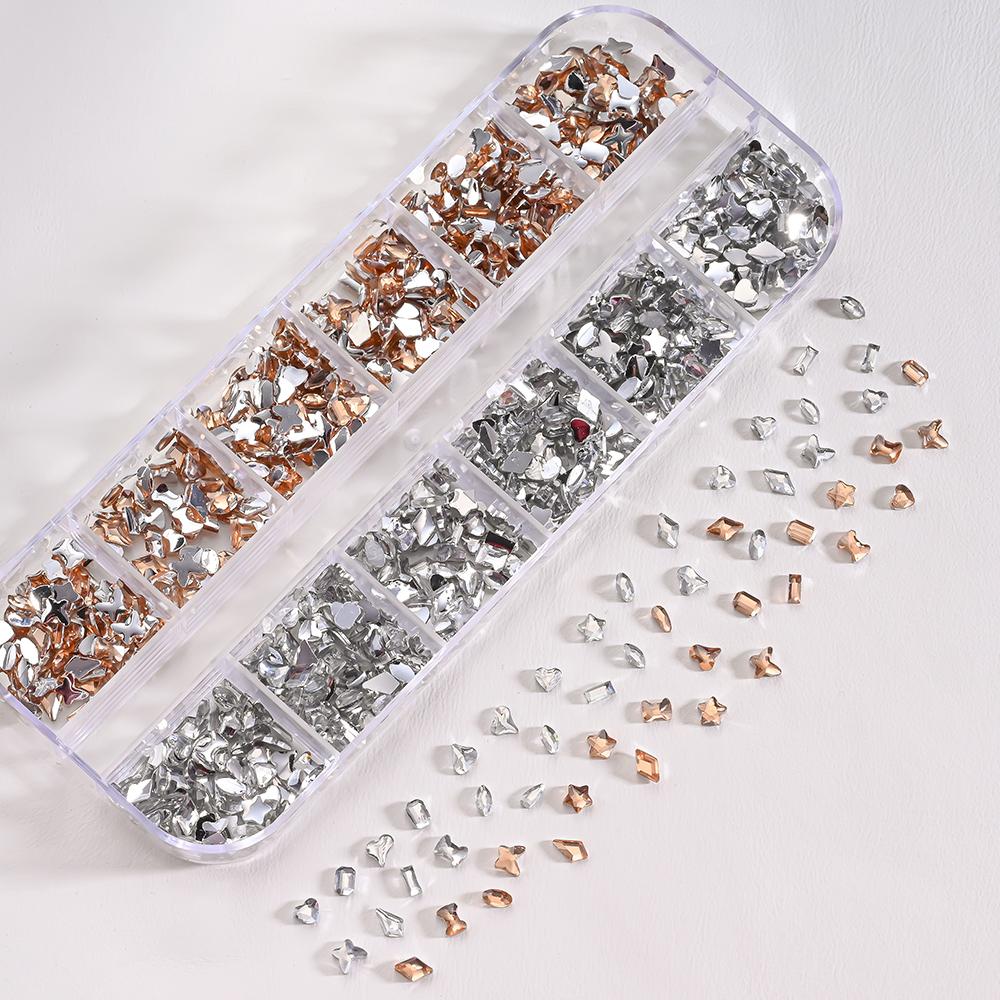 About 3000 Pcs Pearl+steel Balls Set Nail Charm White Half Round Pearl 1/1.2mm Steel Ball DIY Fairy Nail Art Jewelry Accessories