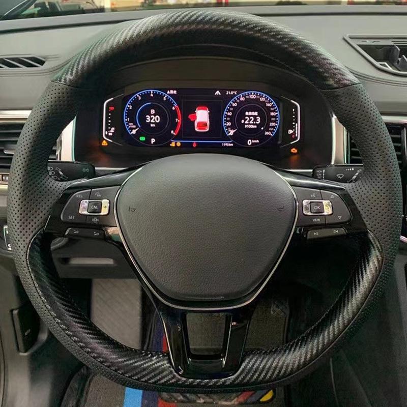 Suede Carbon Fiber Hand Sewing Car Steering Wheel Cover For Volkswagen VW Golf 5 Mk5 VW Passat B6 Jetta 5 Mk5 Tiguan 2007-2011
