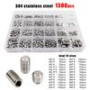 500/1500 M2 M2.5 M3 M4 M5 M6 M8 DIN913 304 Stainless Steel Black Hex Hexagon Socket Allen Flat Point Grub Bolt Set Screw Kit Box