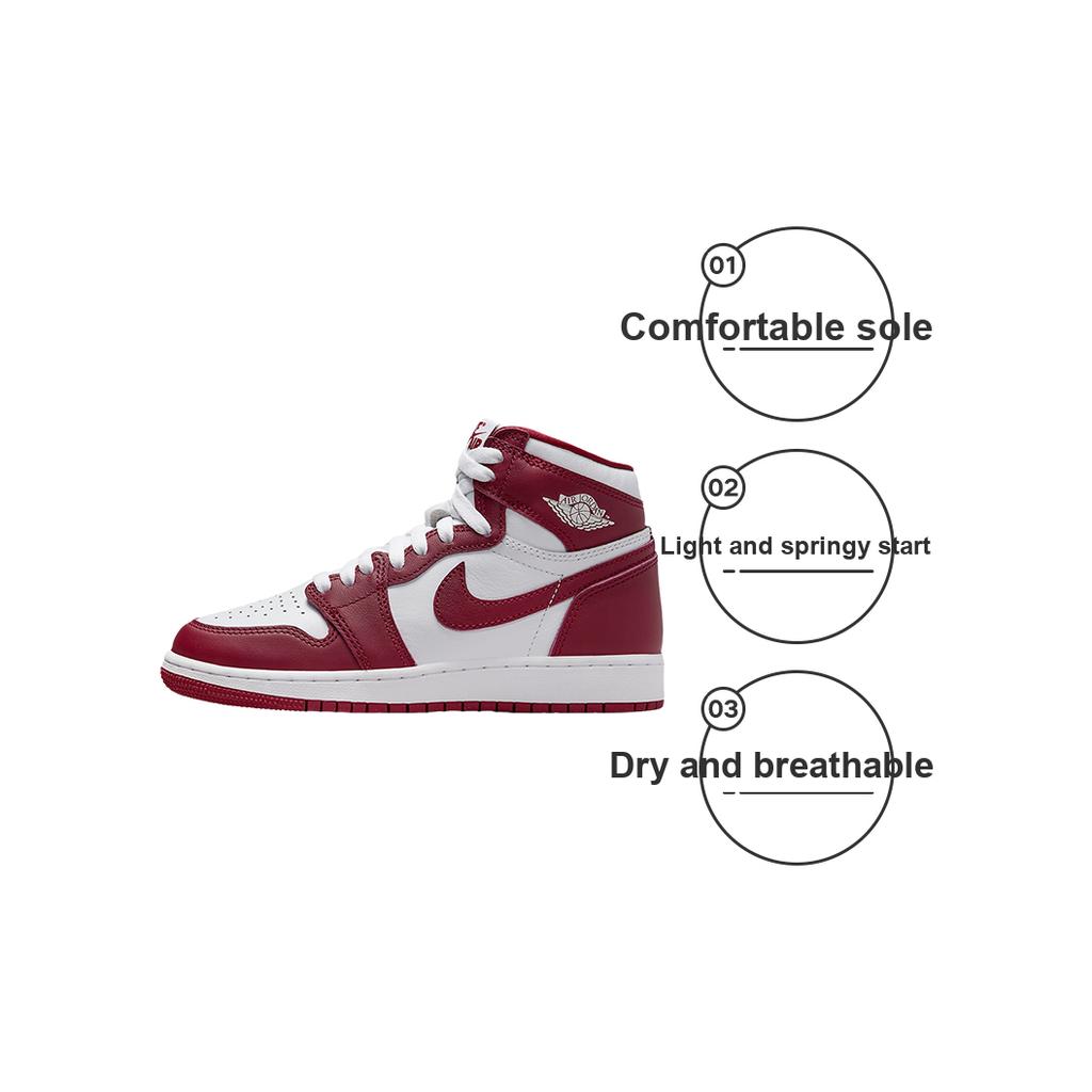 Air Jordan 1 Retro High OG GS Artisanal Red Детские кроссовки White Team-Red FD1437-160