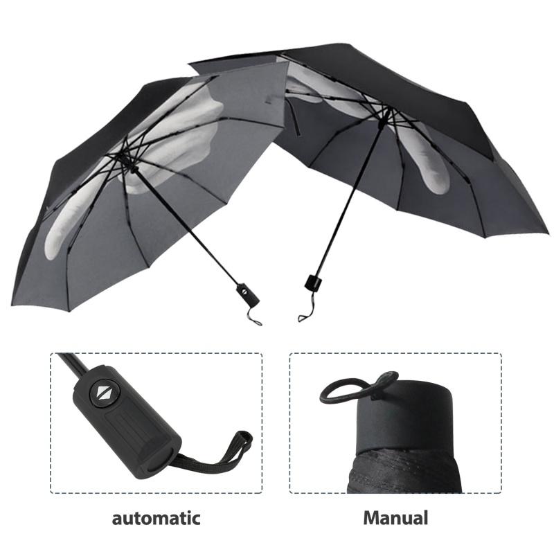 Tinsow Funny Folding Middle Finger Umbrella Creative Gift For Man/Women (Black(Middle Finger Pattern))