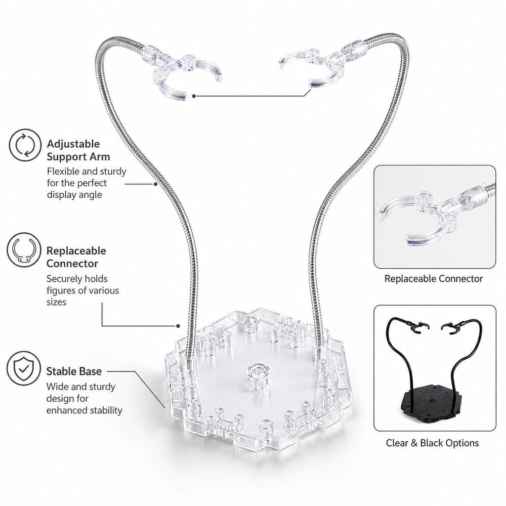 Replaceable Connectors Action Figure Stand Adjustable Arm Model Support Stand Model Display