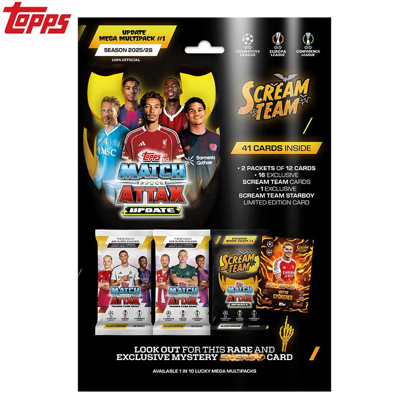 Официальный 2025/26 Обновленный Jumbo Multipack Коллекция Серии Scream Team Карточка Игры Premier League Match Attax Коллекционера Подарок