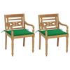 Day and Night - Day and Night Batavia Chairs 2 Units Solid Teak with Green Cushions