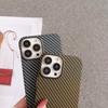 Slim Hard Pc Frameless Case For Iphone 14 13 11 12 Pro Max Mini Xr X Xs 7 8 Plus Carbon Fiber Pattern With Lanyard Hole