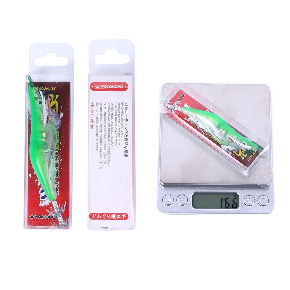 Электронная коробка для креветок, светящаяся поддельная приманка в виде креветок-кальмаров, оптовая продажа, 2,5/3,0/3,5, светящаяся приманка для рыбалки в виде креветок, деревянная креветка