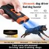 2025 Dual Head Ultrasonic Dog Repeller USB Rechargeable Dog Training Device High-Power Anti Bark Device with LED Flashlight