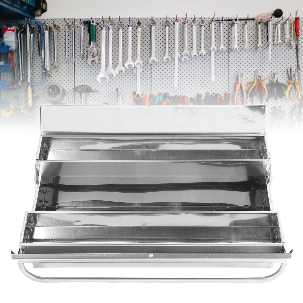 Ящик для инструментов Cantilever, 2 уровня, 3 лотка, нержавеющая сталь, портативный, расширяемый, ящик для хранения инструментов для дома и автомобиля